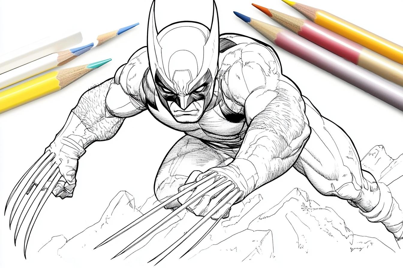Wolverine Coloring Pages Free Printable PDF Wolverine Coloring Pages